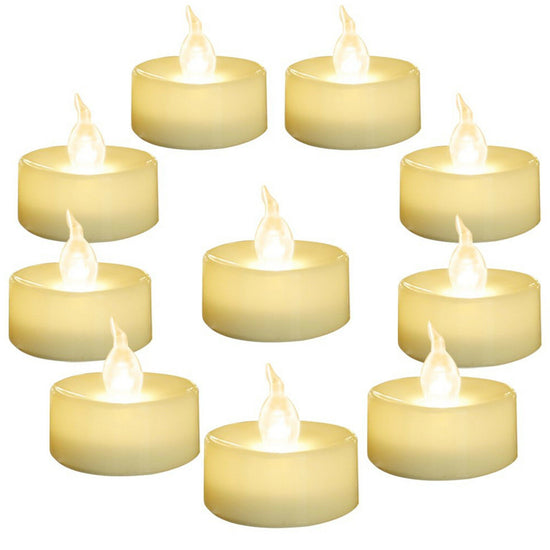Flameless LED Tea Light Candles, Set of 12 — Warm White
