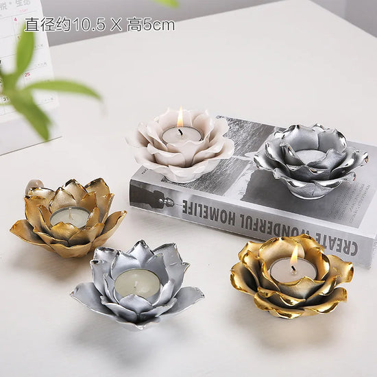 Handmade Lotus Ceramic Candle Holder