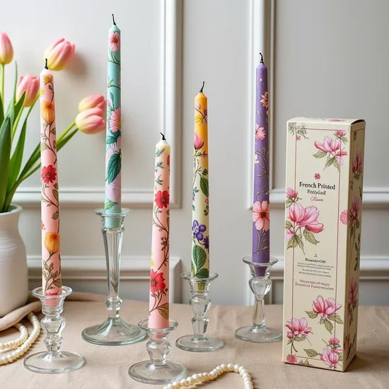 Taper Dinner Candles — French Hand-Printed